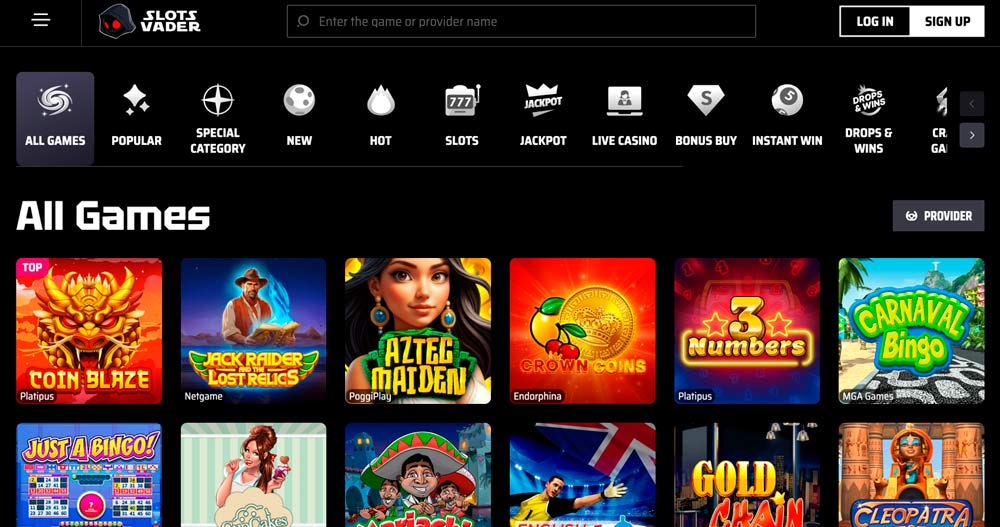 Slots Vader casino games