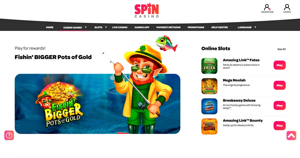 Spin casino lobby