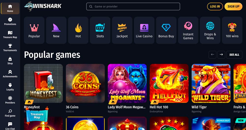 Wild Fortune casino popular games